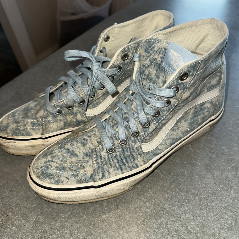 Van's SK8 Hightop Acid Wash Jeans  Men 9.5 - Women 11